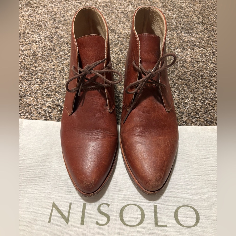 Nisolo Isa Women’s Lace-up Boot in Brandy Sz 7.5 (A Discontinued Color)
